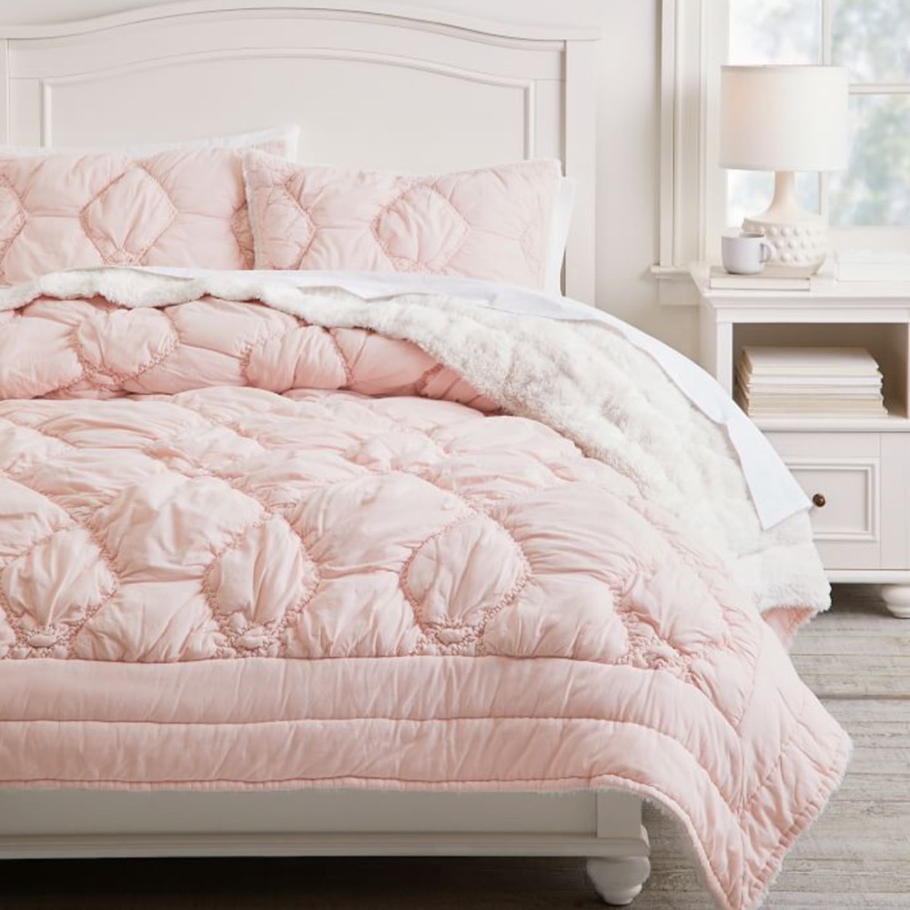 Pottery Barn Chloe Blush Comforter & Sham Twin